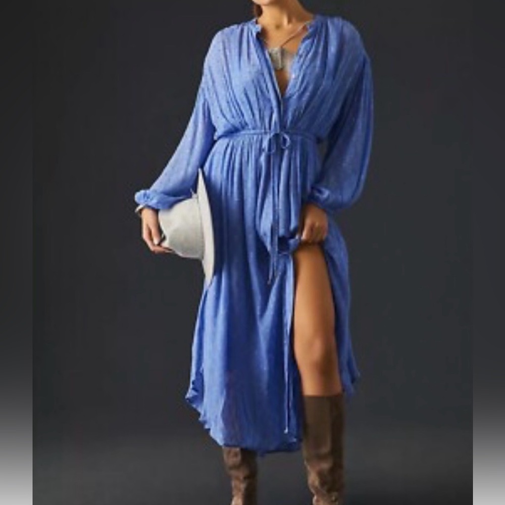 By Anthropologie Allene Shimmer Maxi Dress S